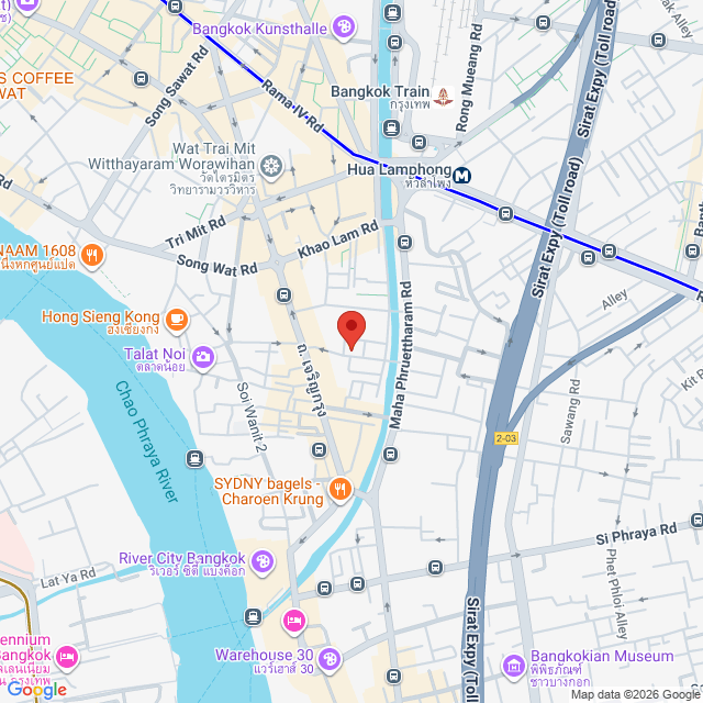 Map of Maison Charoen, Talat Noi, Charoenkrung, Bangkok