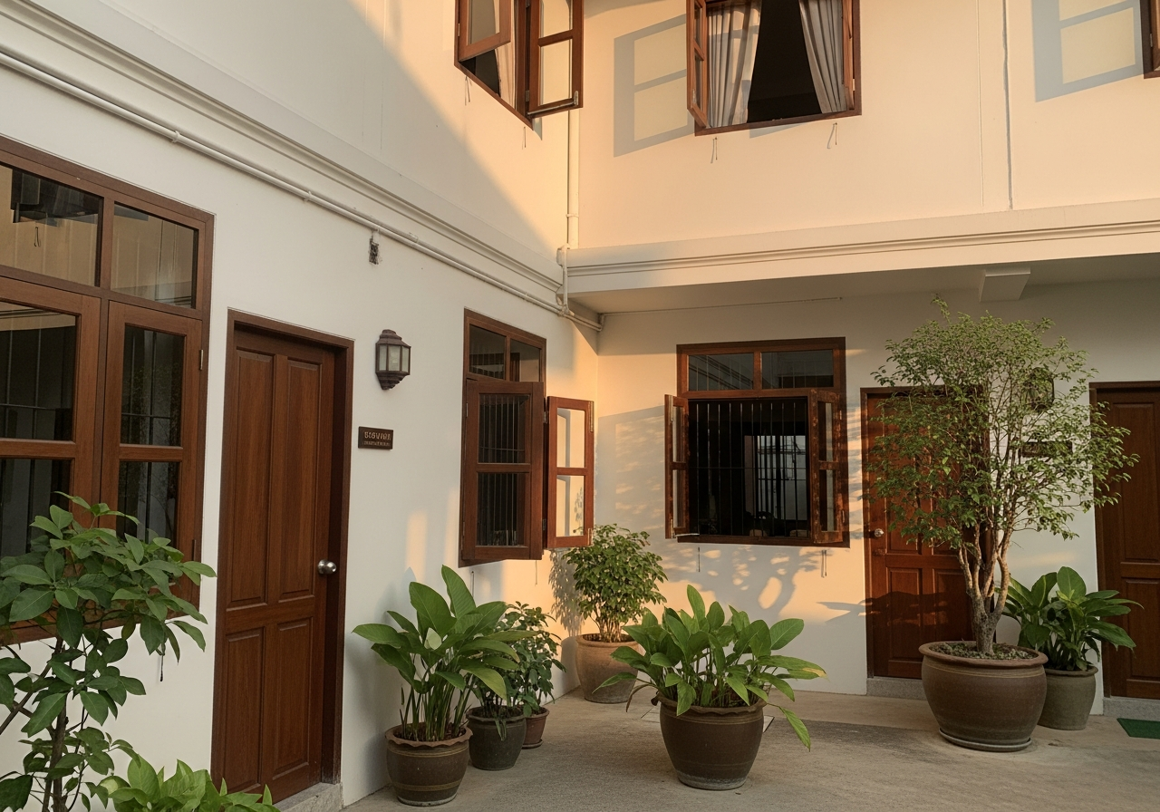 Courtyard at Baan Nimman Lens