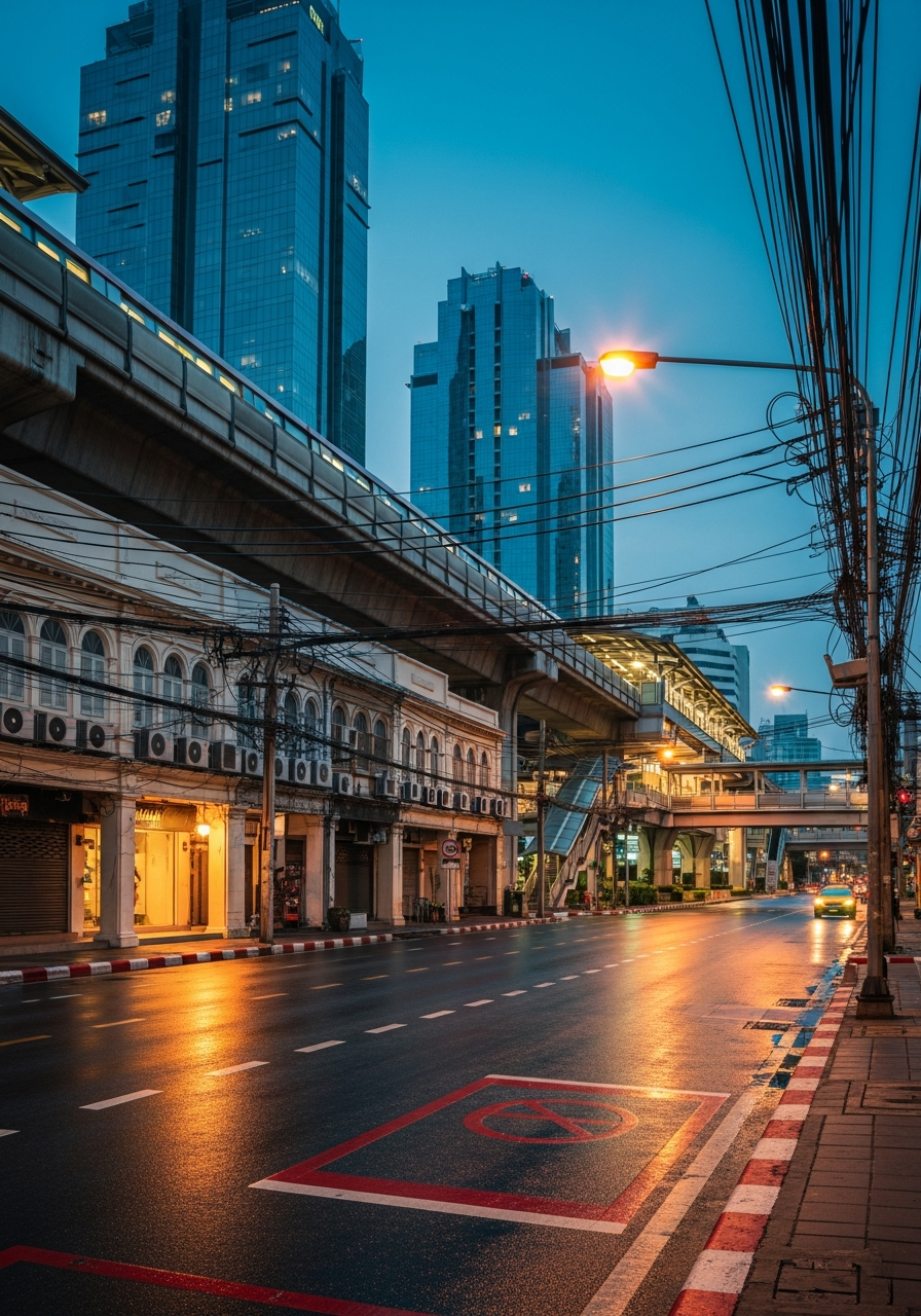 Sathorn / Silom Bangkok — quiet city street near Convent Road